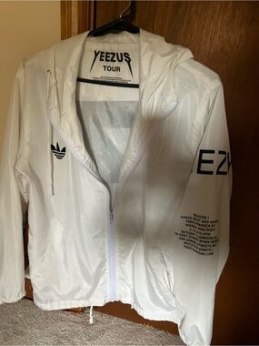adidas White Yeezus Tour Hooded Windbreaker